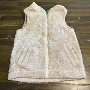Mini Boden Teddy Cozy Sherpa Vest Zip Up Hooded Winter Lined Girls 11 12